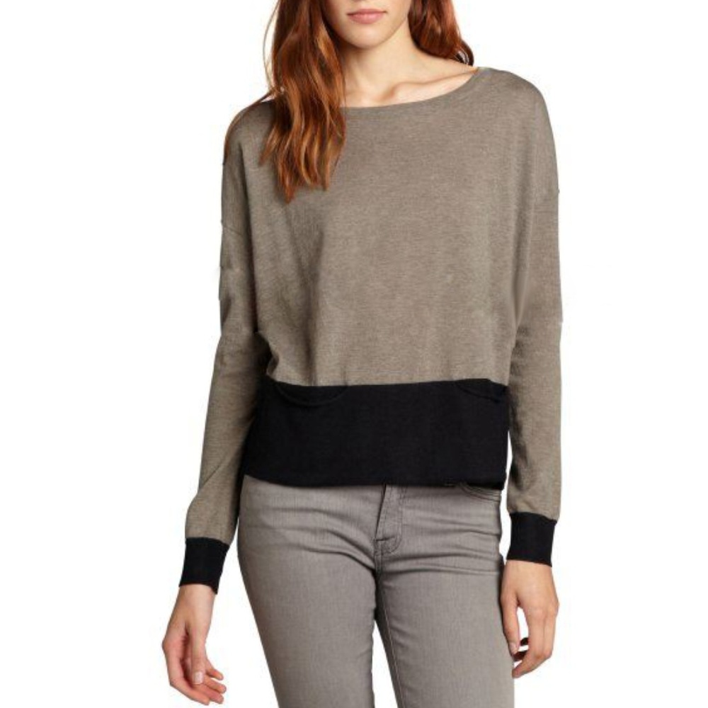 Autumn Cashmere Colorblocked Pocket Sweater